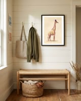 Fashionable Giraffe framed in a relaxed room thumbnail