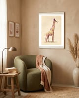 Fashionable Giraffe framed in a tender room thumbnail