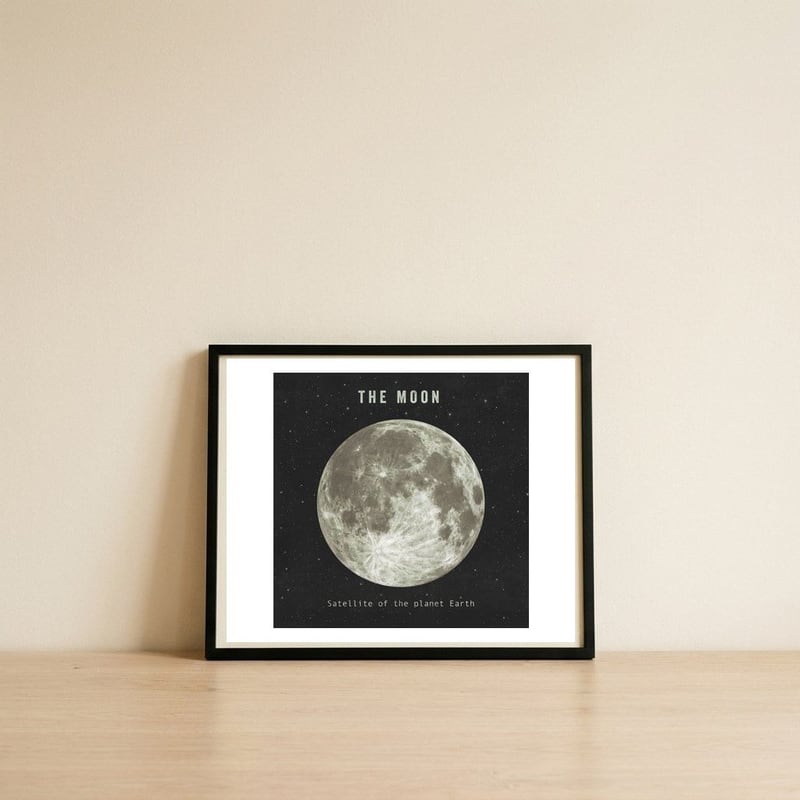 The Moon — framed, leaning against the wall
