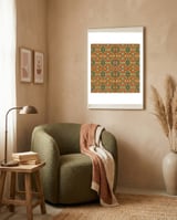 Patterned Print framed in a tender room thumbnail