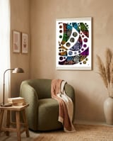 Colourful Print framed in a tender room thumbnail