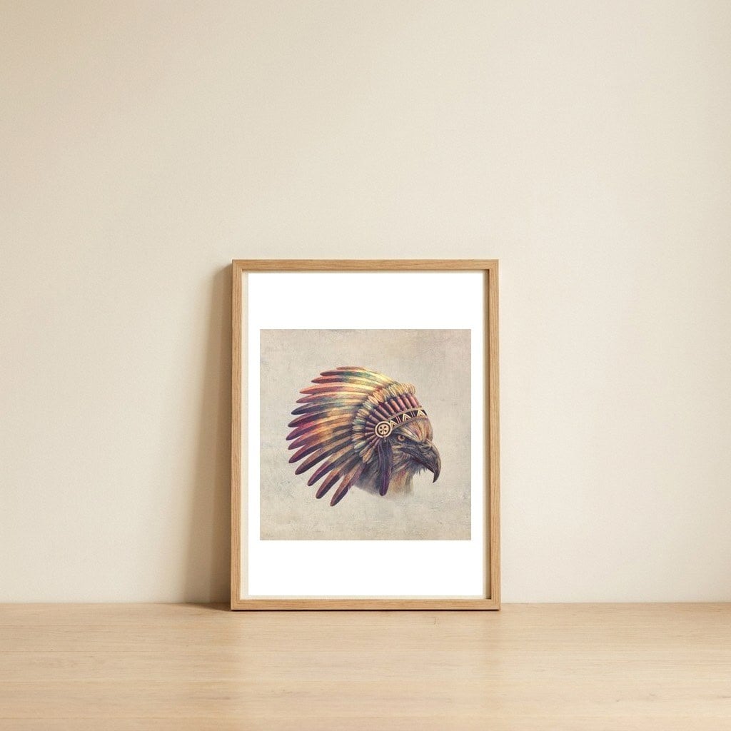 Eagle Chief — framed, leaning against the wall