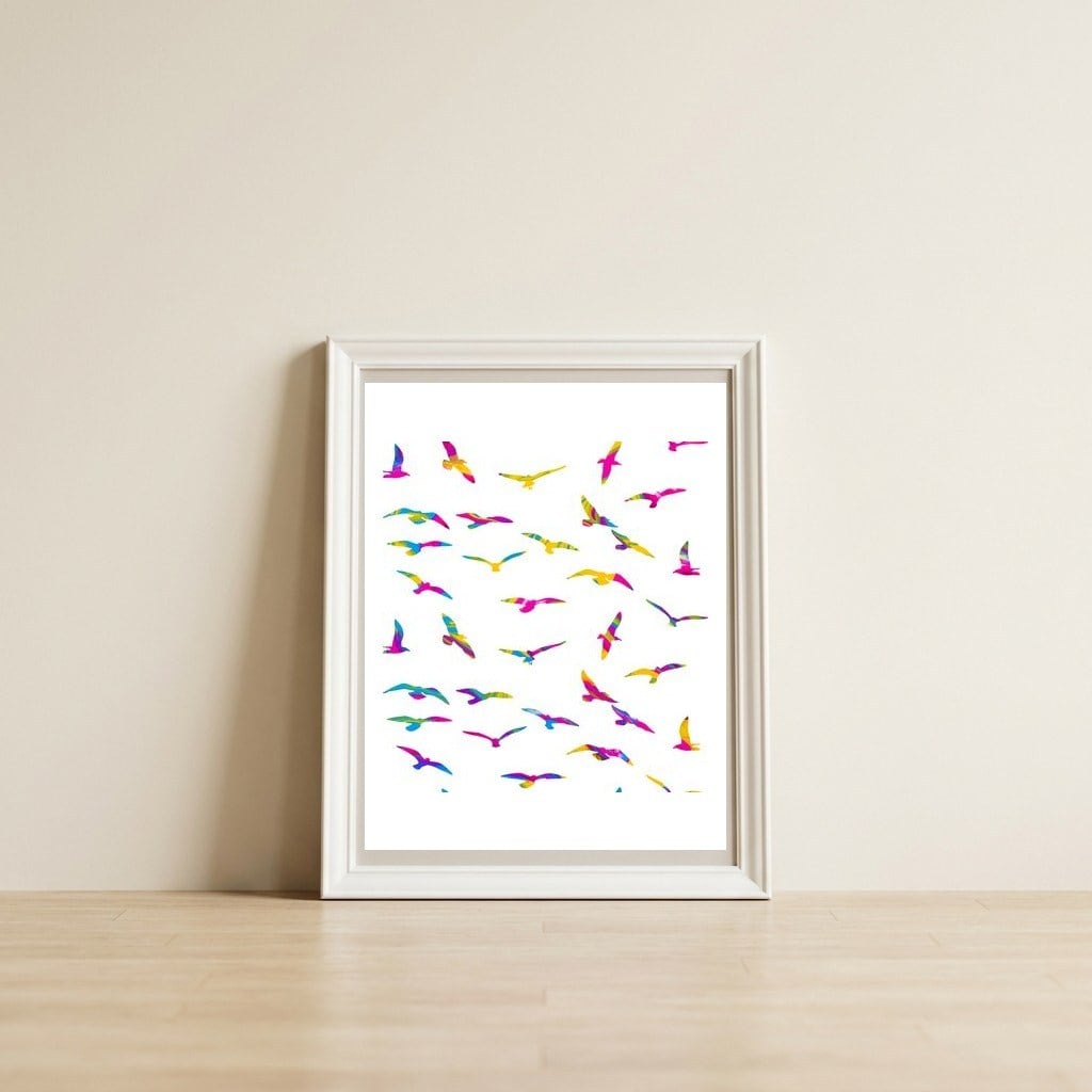Wild & Free — framed, leaning against the wall