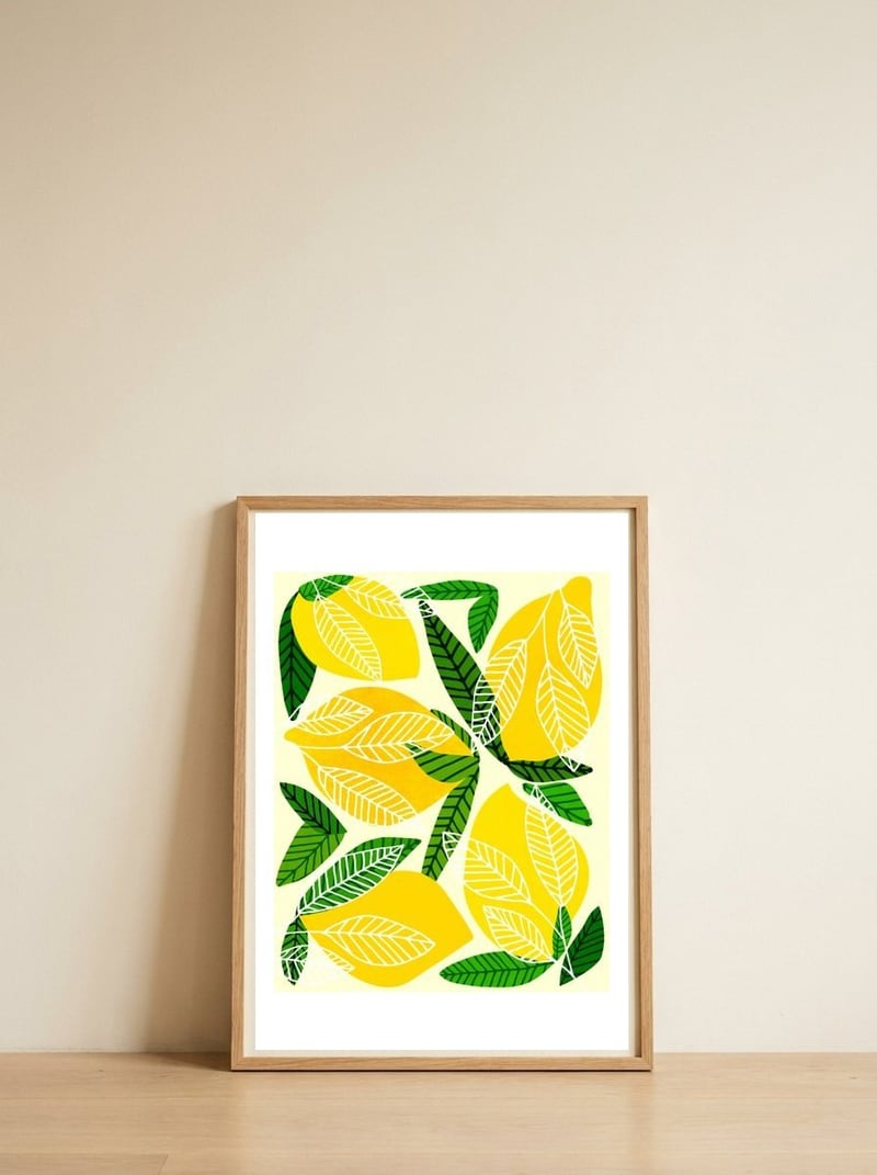 Lemon Tree — framed, leaning against the wall