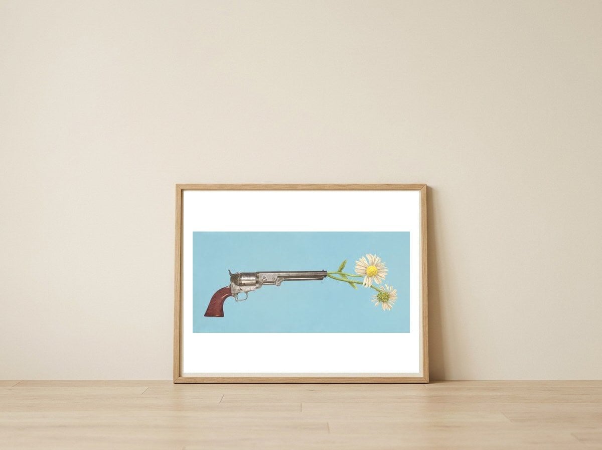 Peacemaker — framed, leaning against the wall