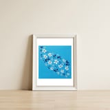 Flowers On Blue  — framed, leaning against the wall thumbnail
