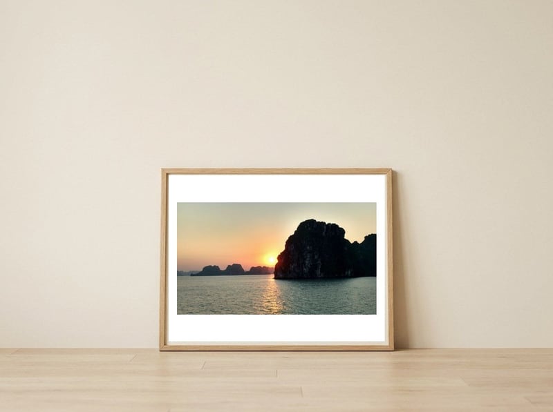 Sunset 1 — framed, leaning against the wall