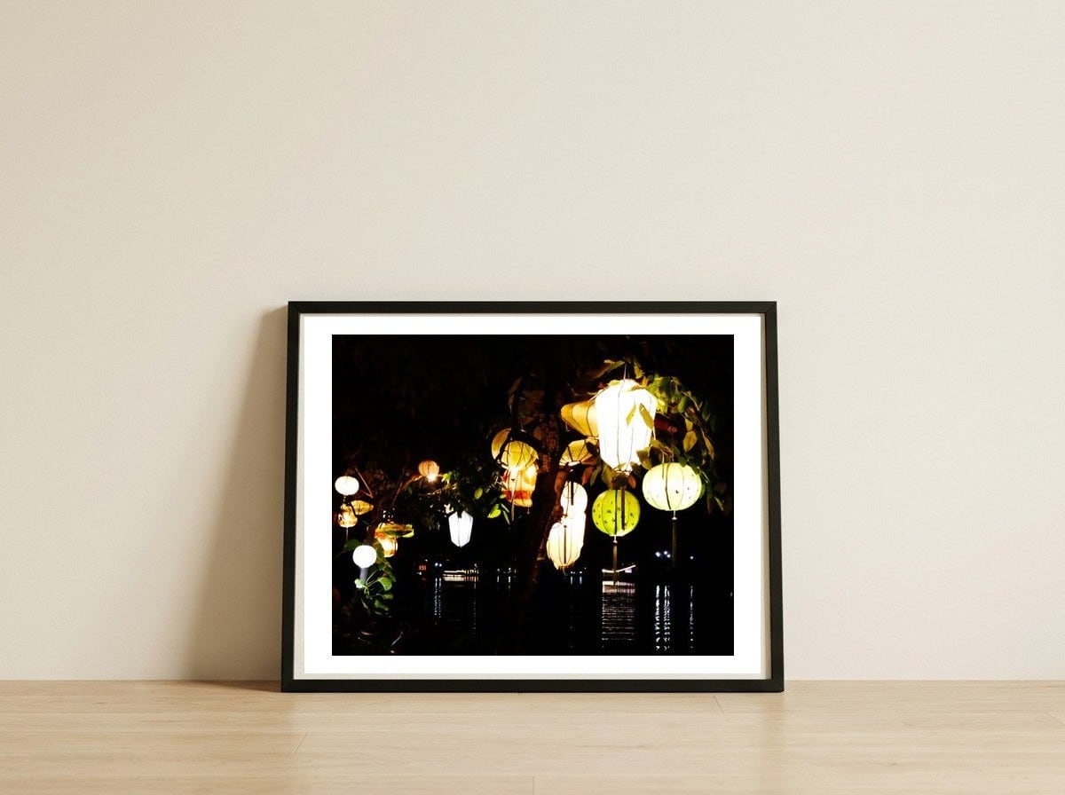 Lanterns — framed, leaning against the wall
