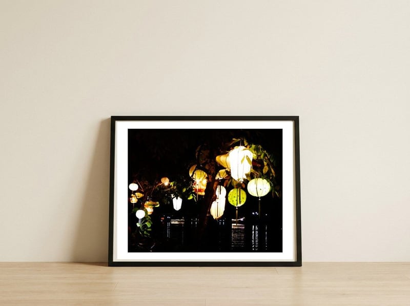 Lanterns — framed, leaning against the wall