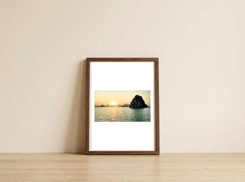 Sunset, Halong Bay — framed, leaning against the wall