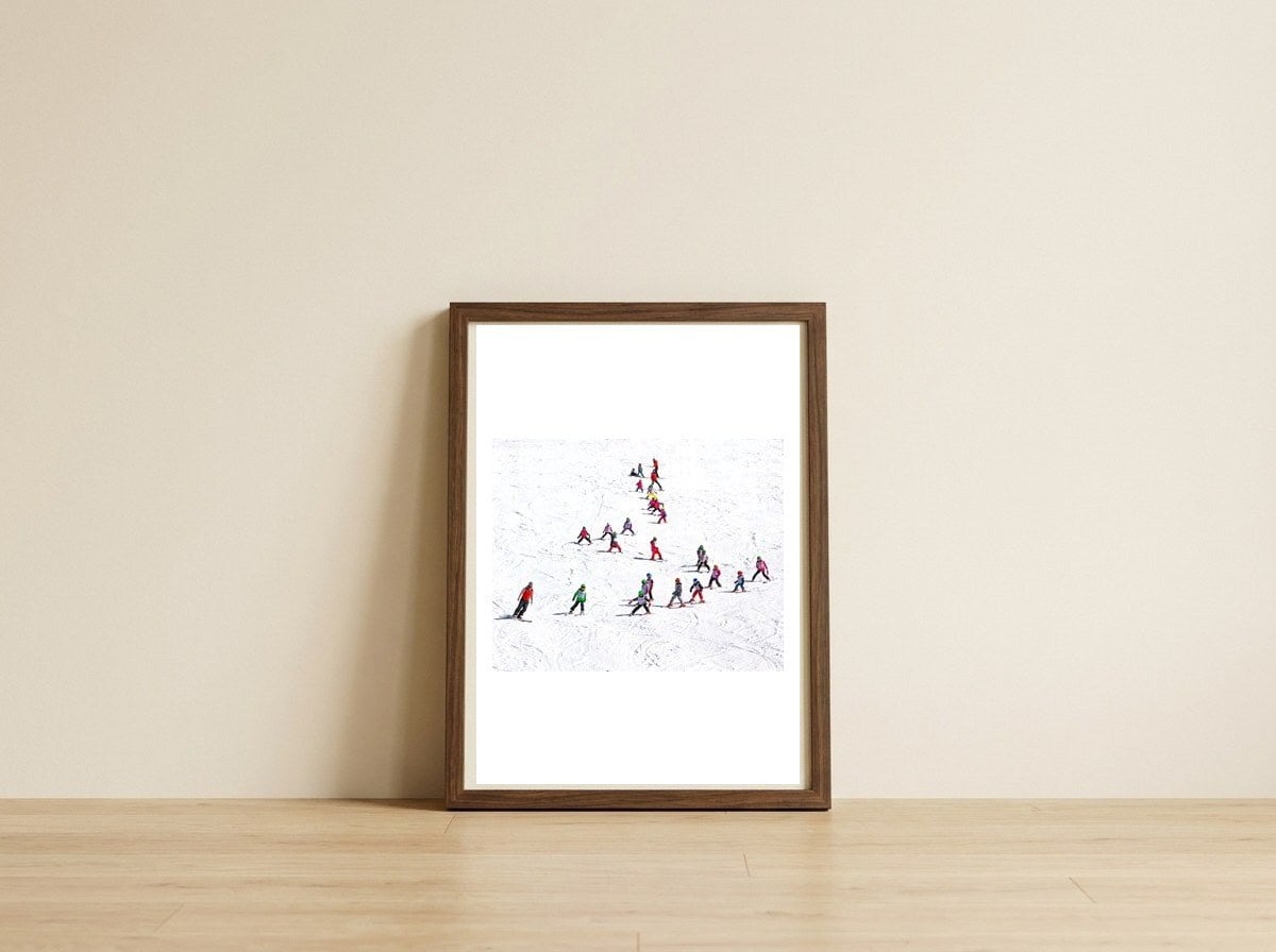 Ski school (Colour) — framed, leaning against the wall