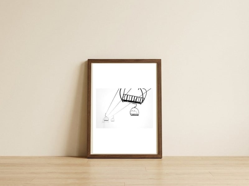 Ski lift — framed, leaning against the wall