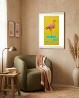 Flamingo framed in a tender room thumbnail