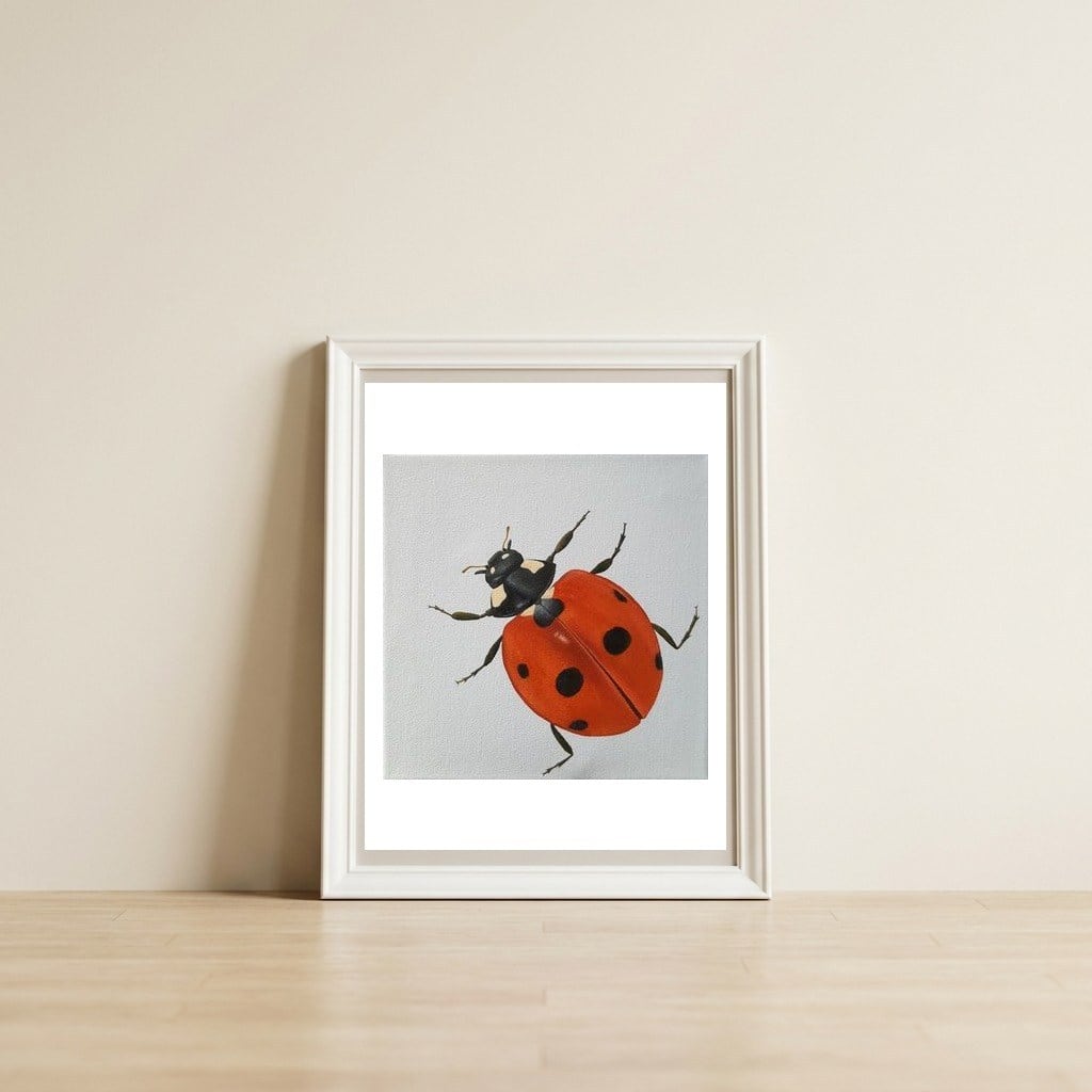 Ladybird  — framed, leaning against the wall