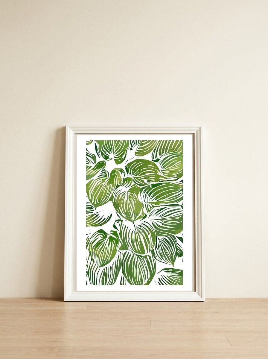 Wild Leaves III — framed, leaning against the wall