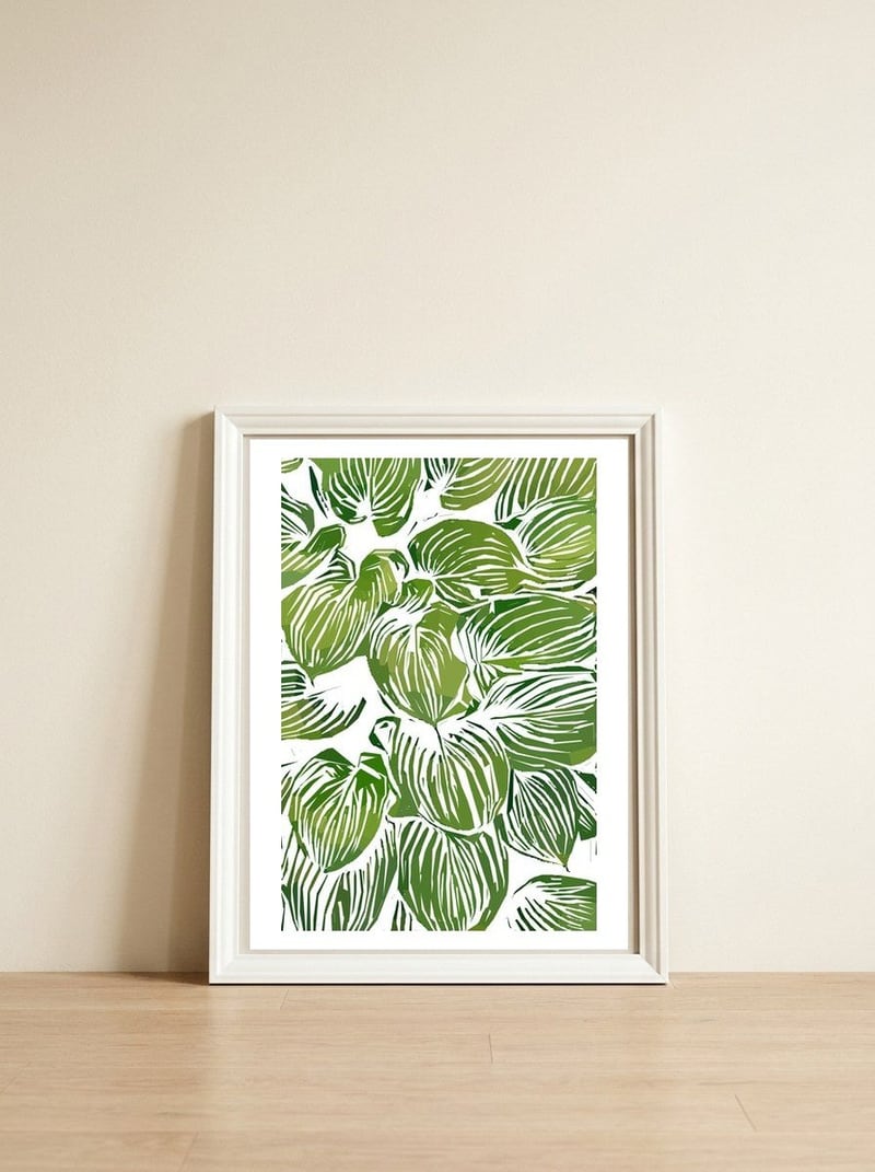 Wild Leaves III — framed, leaning against the wall