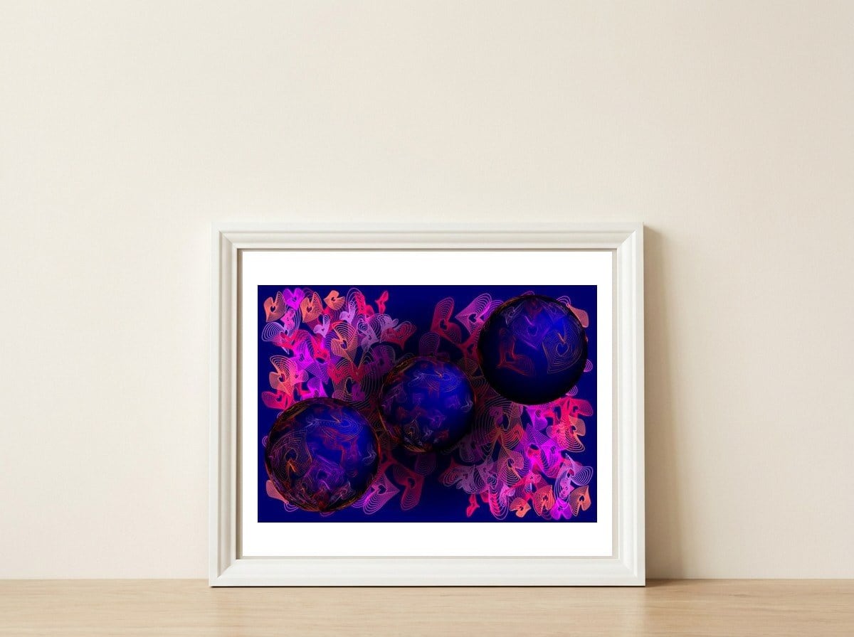 Hearts Of Planet Earth — framed, leaning against the wall