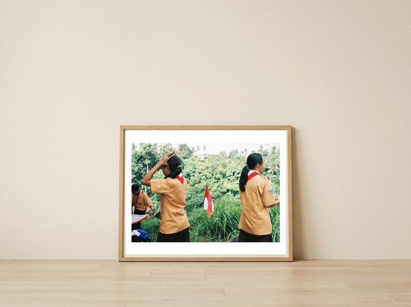 CHILDREN OF UBUD — framed, leaning against the wall