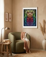 Art Noveau Rainbow framed in a tender room thumbnail