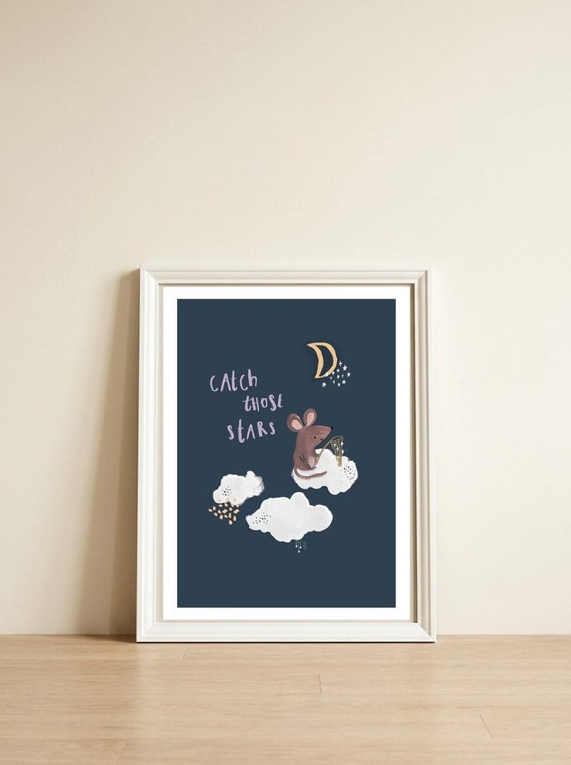 Catch Those Stars — framed, leaning against the wall
