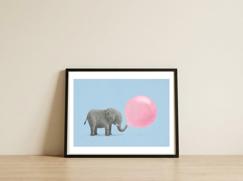 Jumbo Bubble Gum — framed, leaning against the wall