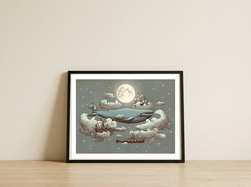 Ocean Meets Sky — framed, leaning against the wall