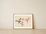 Blossom Bird — framed, leaning against the wall thumbnail