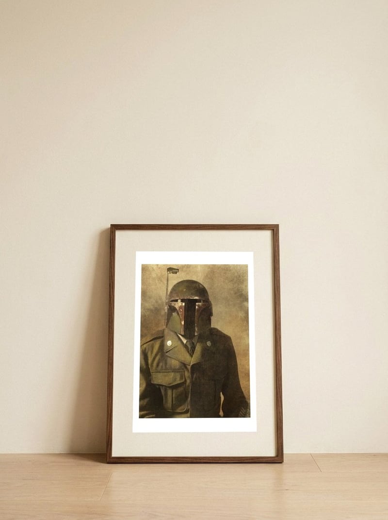 General Fettson — framed, leaning against the wall