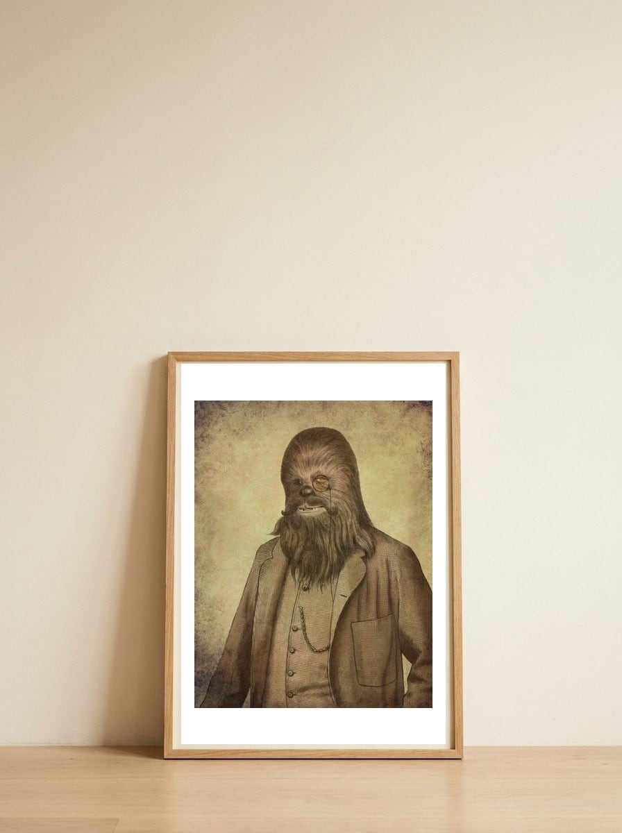 Chancellor Chewman — framed, leaning against the wall