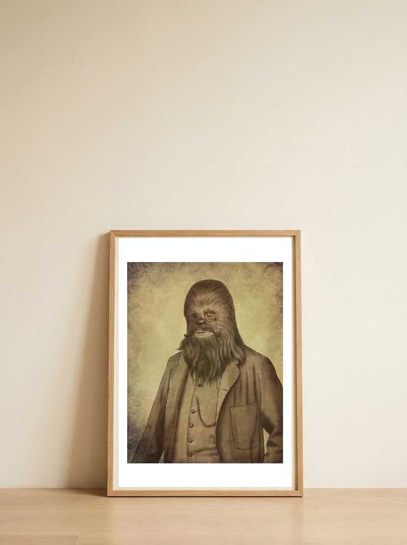 Chancellor Chewman — framed, leaning against the wall
