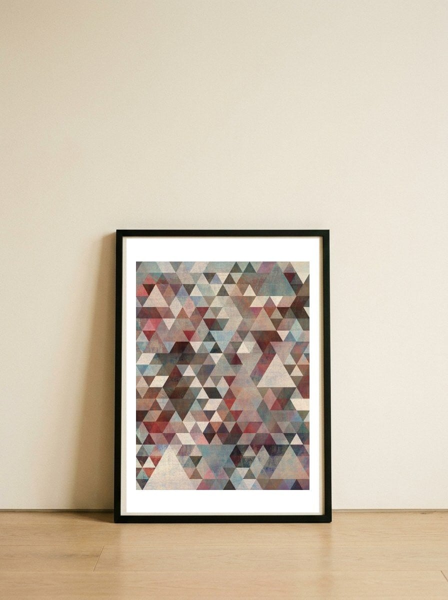 Geometric — framed, leaning against the wall