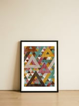 Triangles Kaleidoscope — framed, leaning against the wall thumbnail