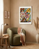 Triangles Kaleidoscope framed in a tender room thumbnail
