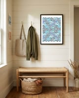 Triangles Fluid Ice Waves framed in a relaxed room thumbnail