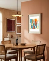 Geometric Triangles Sunset framed in a intimate room thumbnail