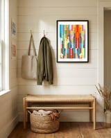 Geometric Triangles Sunset framed in a relaxed room thumbnail