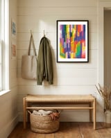Geometric Triangles Aurora framed in a relaxed room thumbnail