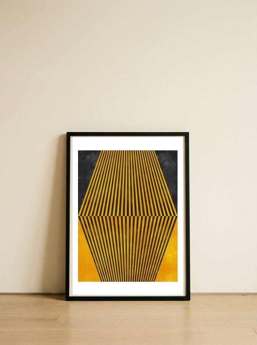 Geometric Soul Mates — framed, leaning against the wall