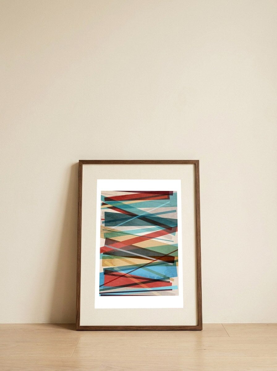 Geometric Prison — framed, leaning against the wall