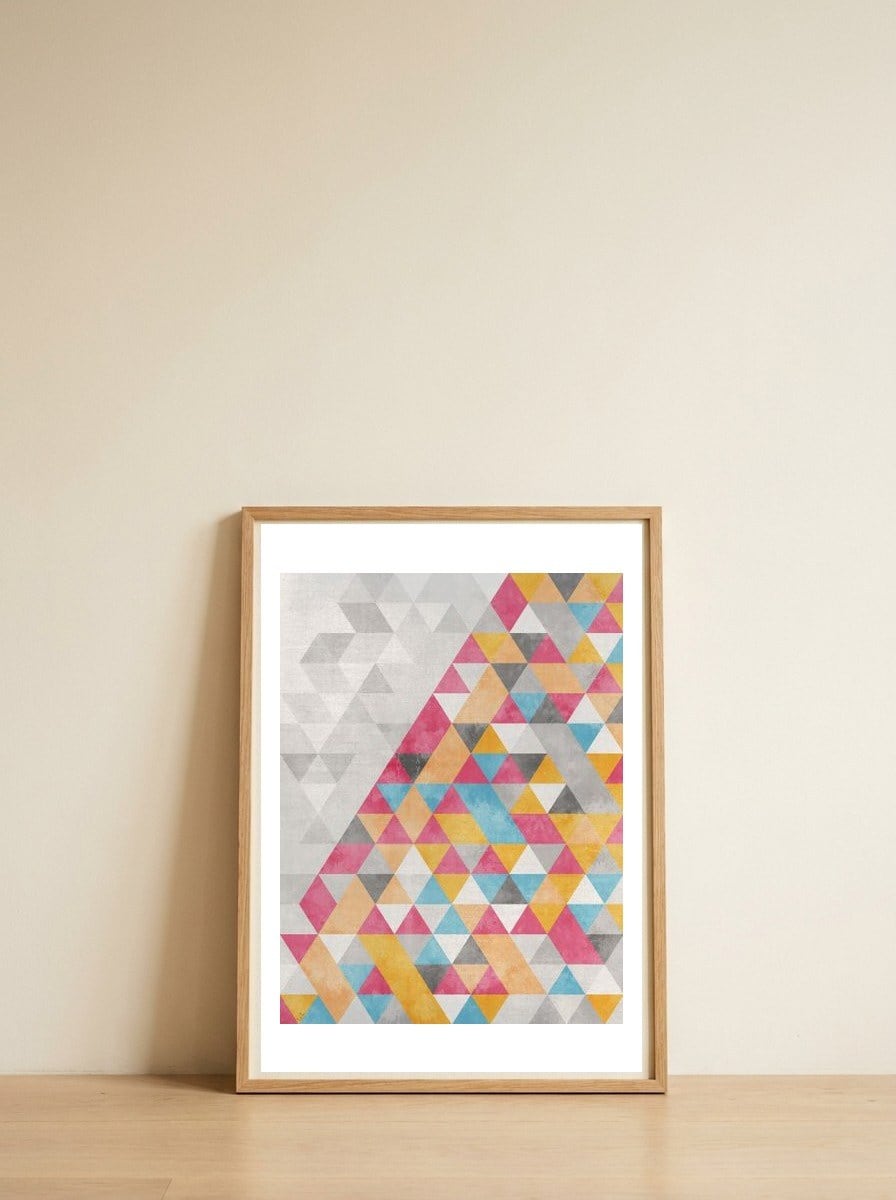 Geometric Power — framed, leaning against the wall