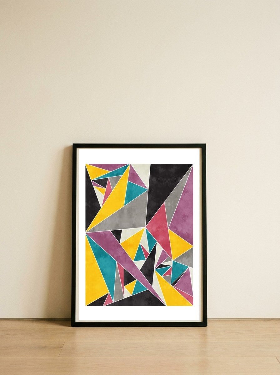 Geometric Mind — framed, leaning against the wall