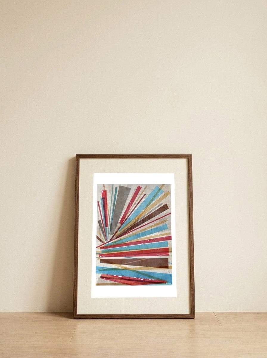 Geometric Freedom — framed, leaning against the wall