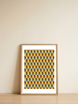 Geometric Cube Illusion 3 — framed, leaning against the wall thumbnail