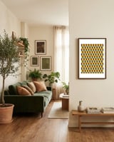 Geometric Cube Illusion 3 framed in a grounding room thumbnail
