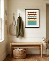 Geometric Chevron Colors 4 framed in a relaxed room thumbnail