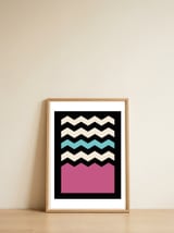 Geometric Chevron Colors 2 — framed, leaning against the wall thumbnail