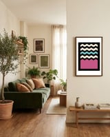 Geometric Chevron Colors 2 framed in a grounding room thumbnail
