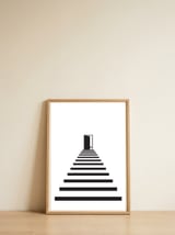 Geometric Stairs Flower — framed, leaning against the wall thumbnail