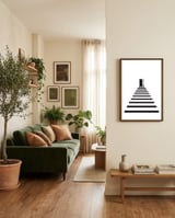 Geometric Stairs Flower framed in a grounding room thumbnail
