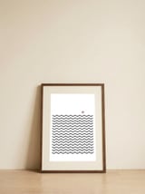 Geometric Roundwaves Flower — framed, leaning against the wall thumbnail